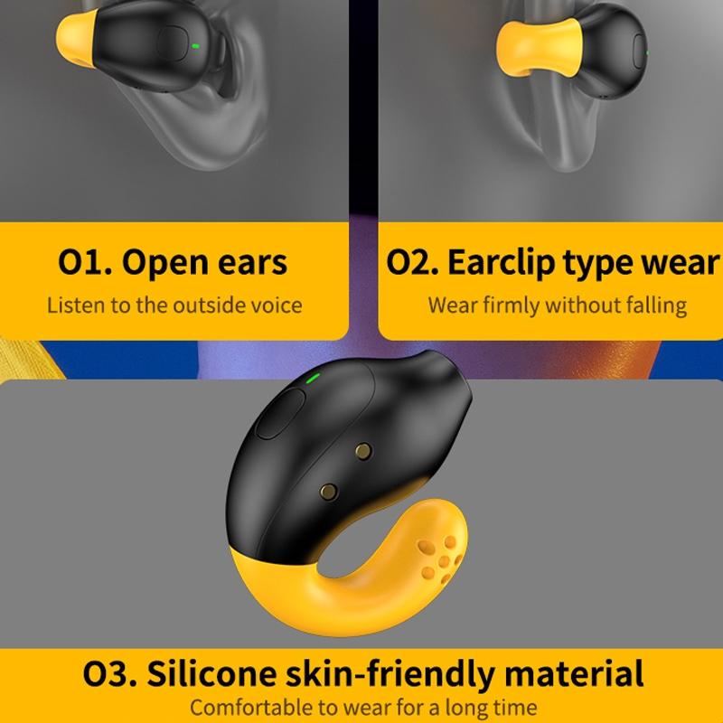 Wireless Ear Clip Bluetooth Headset with LED Display – Secure Fit, Noise Reduction, Hands-Free Calling