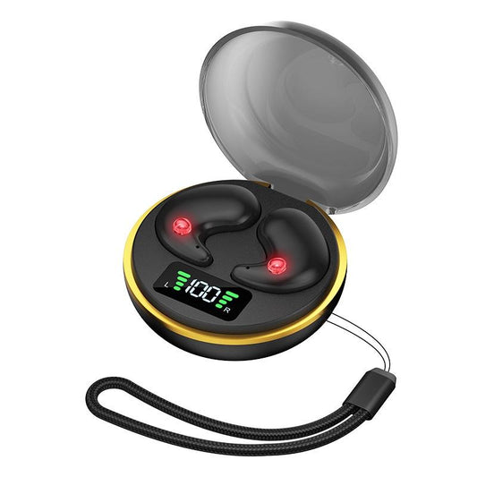 Mini Invisible Bluetooth Earphones with Charging Case – True Wireless, Black, Compact Design