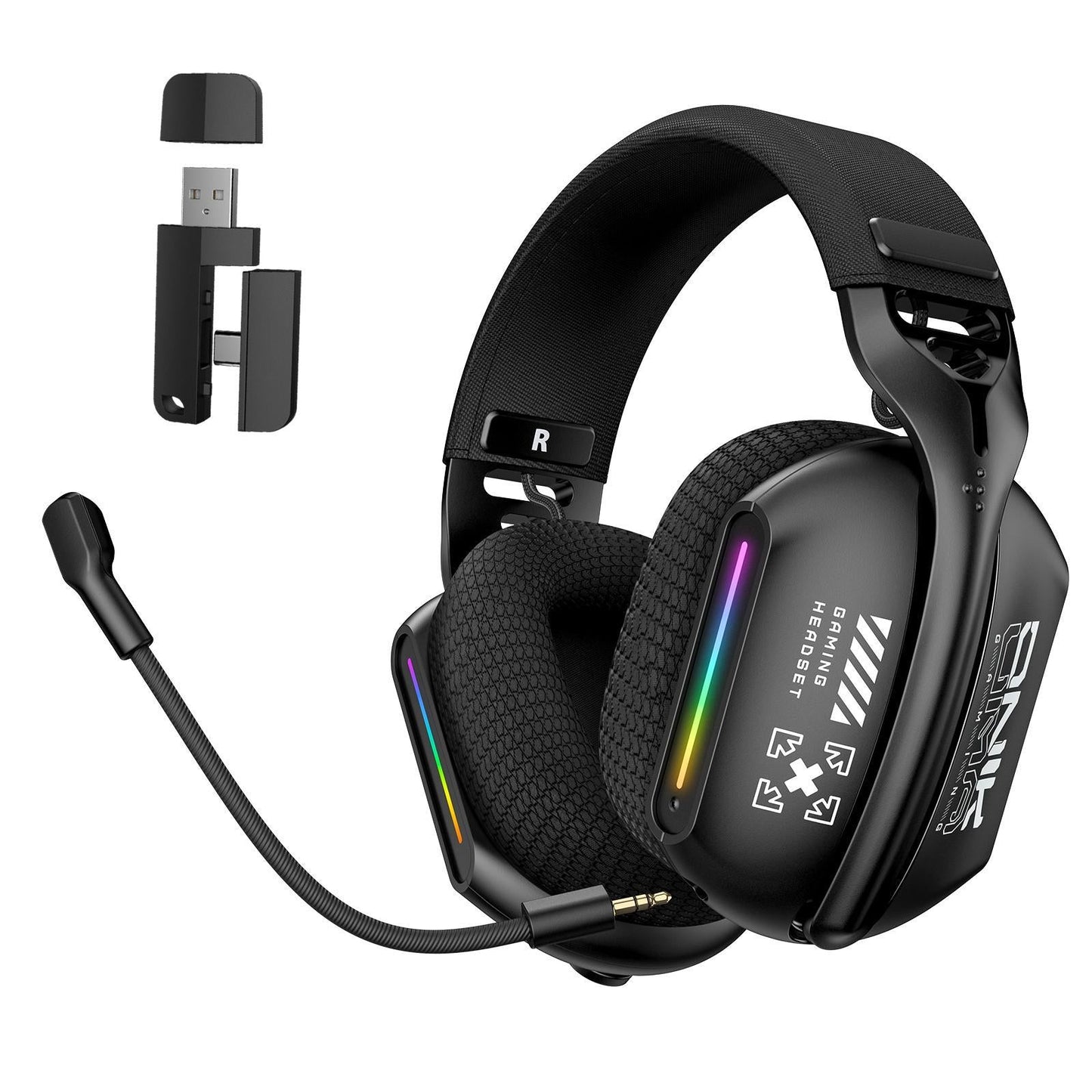 Tri-Mode Bluetooth Gaming Headset – Black, Wireless/Wired/2.4GHz, Noise Cancelling Mic, Multi-Platform Compatible