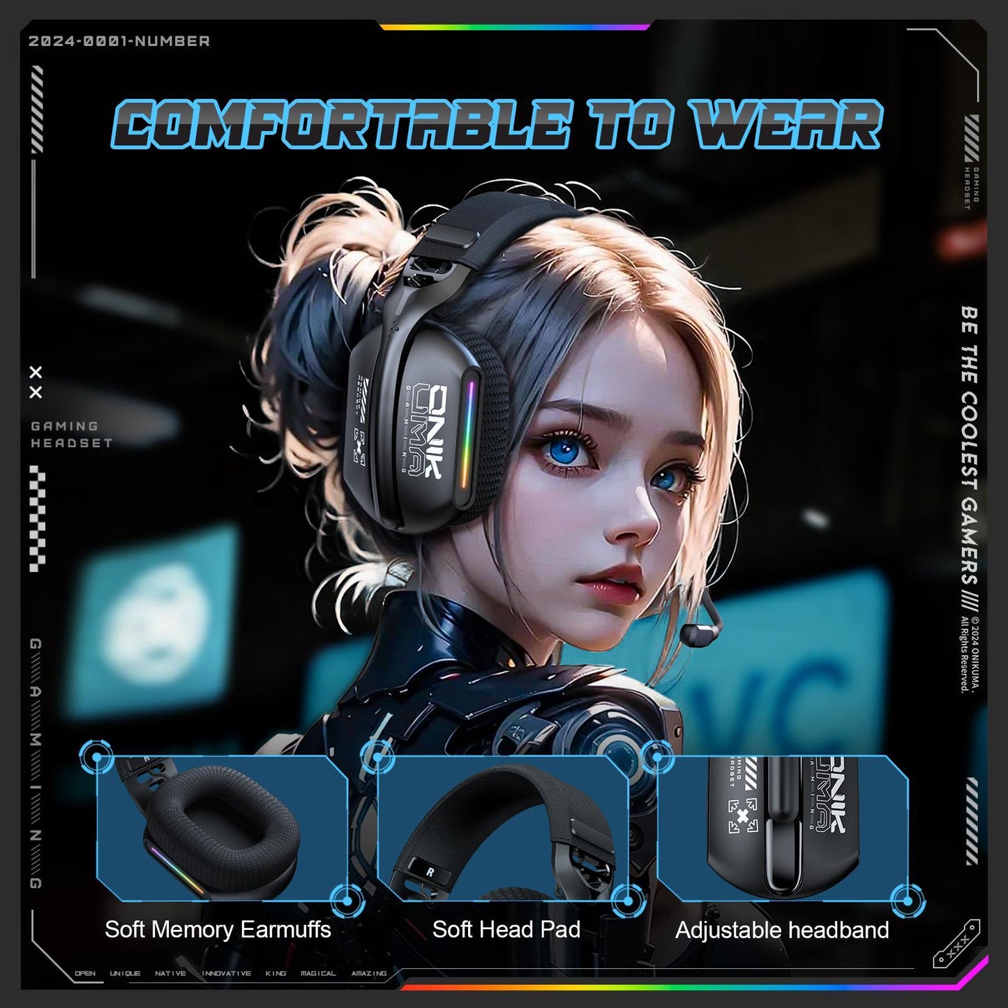 Tri-Mode Bluetooth Gaming Headset – Black, Wireless/Wired/2.4GHz, Noise Cancelling Mic, Multi-Platform Compatible