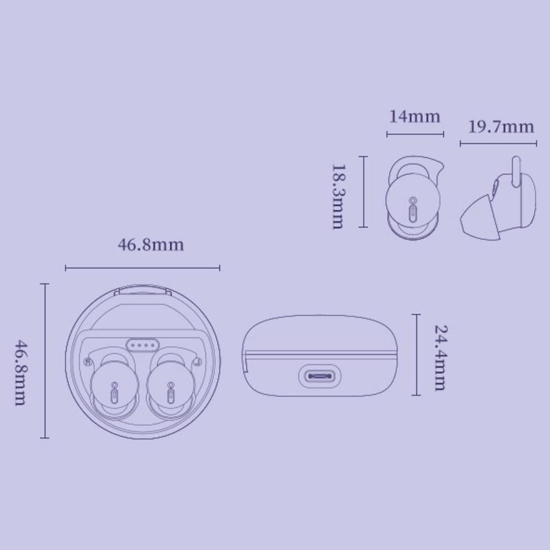 Comfortable Wireless Bluetooth Earphones – Noise-Canceling TWS In-Ear Headphones (Black)