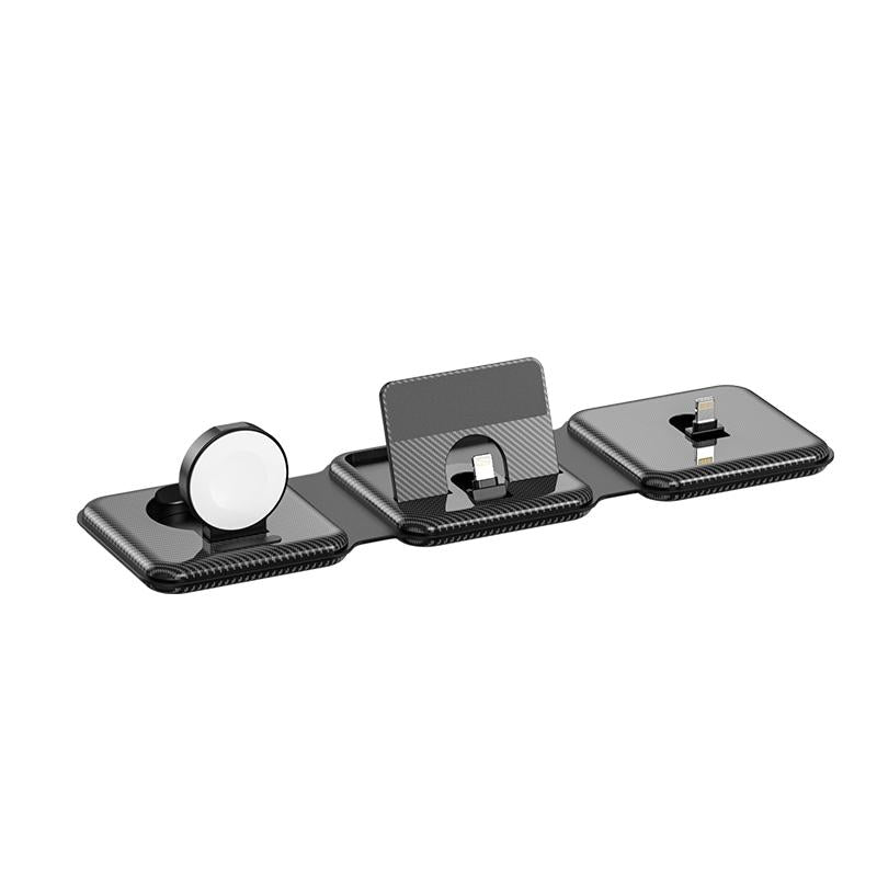 3-in-1 Wireless Charging Station for Apple Watch, iPhone & AirPods – Fast Charger Dock – Black