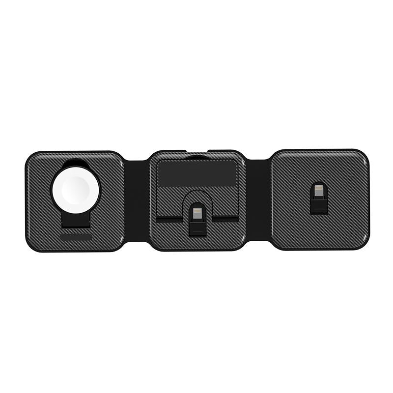 3-in-1 Wireless Charging Station for Apple Watch, iPhone & AirPods – Fast Charger Dock – Black