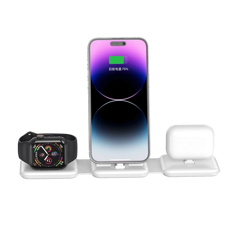 3-in-1 Wireless Charging Station for Apple Watch, iPhone & AirPods – Fast Charger Dock – Black