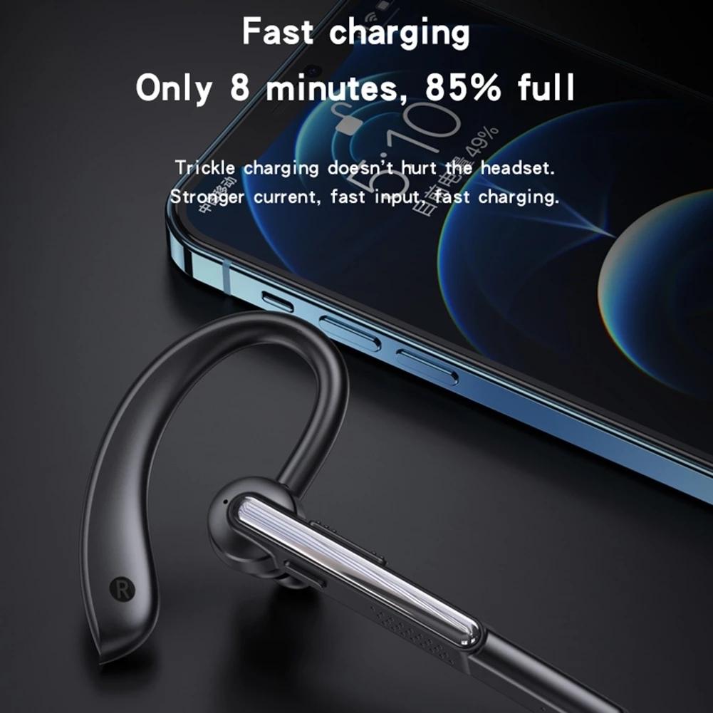 Wireless Bluetooth Earphone with Noise Cancelling & Mic – In-Ear Mono Headset for Calls, Black