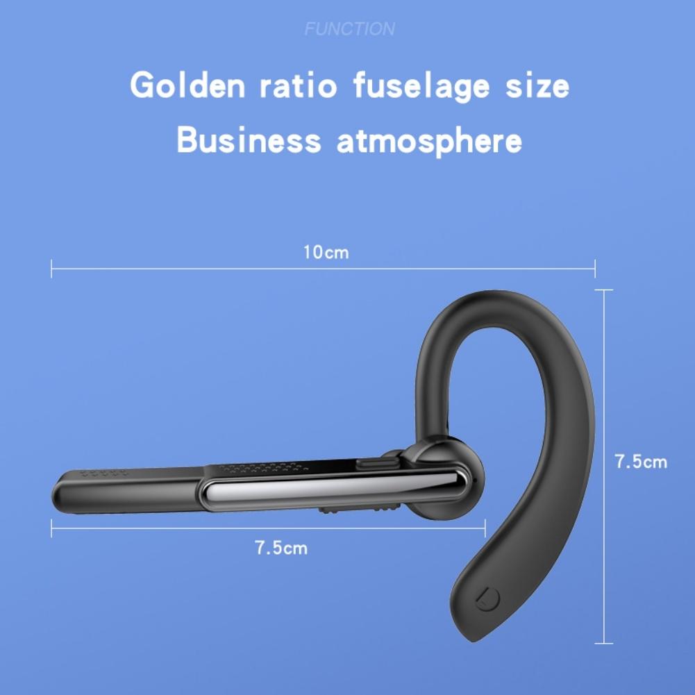Wireless Bluetooth Earphone with Noise Cancelling & Mic – In-Ear Mono Headset for Calls, Black