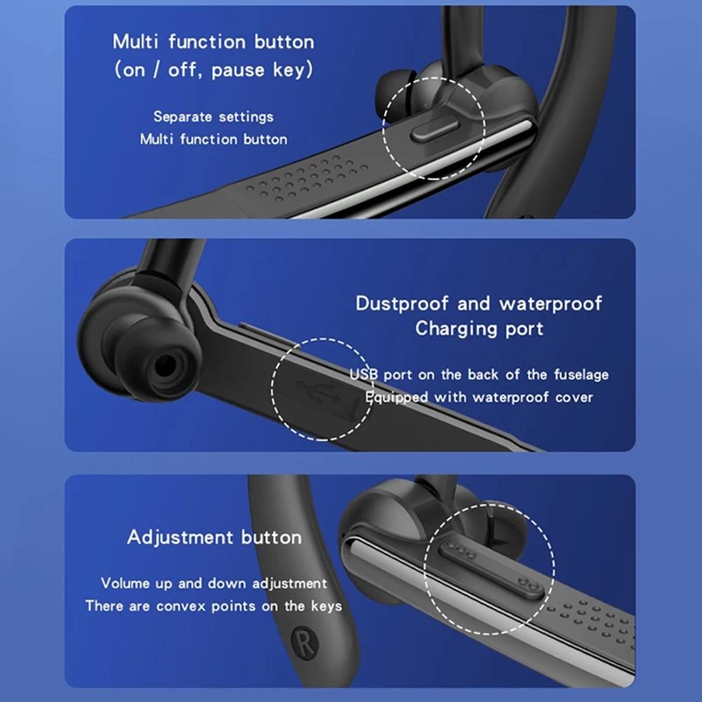 Wireless Bluetooth Earphone with Noise Cancelling & Mic – In-Ear Mono Headset for Calls, Black