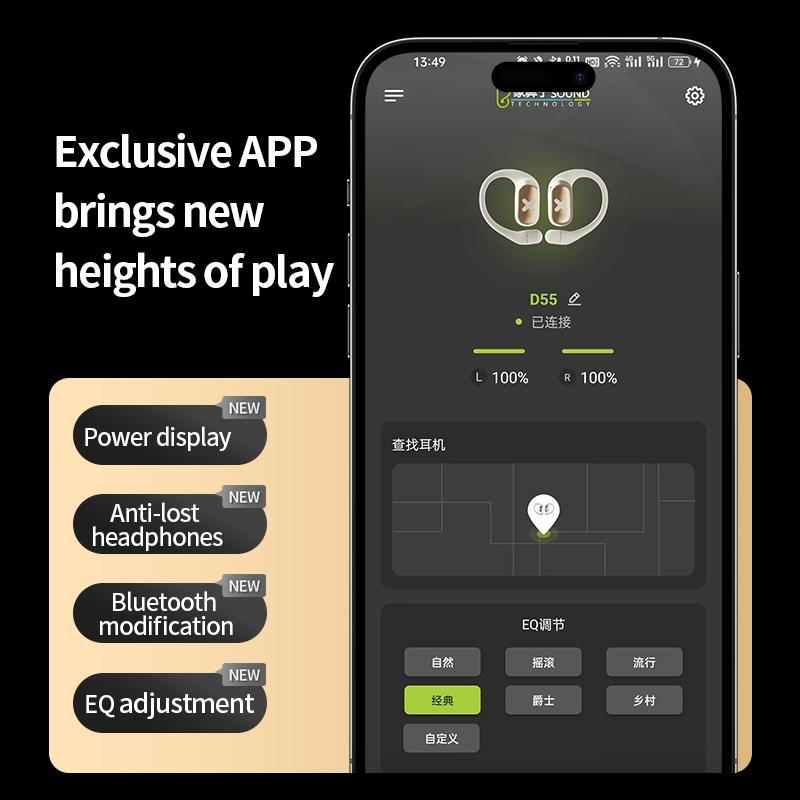 Bluetooth Earphones with Ear-Mount Design – Beige