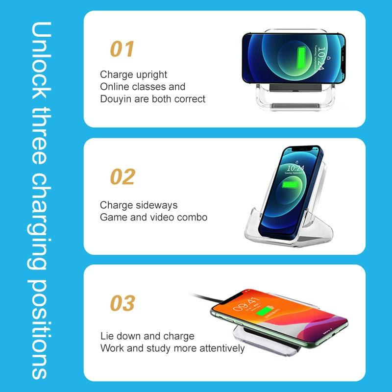 10W 3-in-1 Vertical Wireless Charger – Fast Charging Stand for iPhone, Apple Watch & AirPods – Black