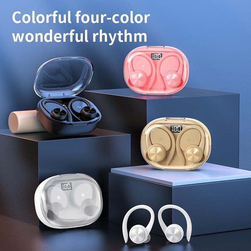 Wireless Earphones with Digital Display & Charging Case – Bluetooth In-Ear, Black