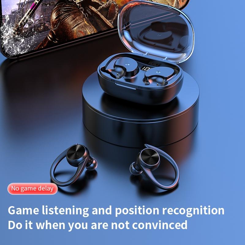 Wireless Earphones with Digital Display & Charging Case – Bluetooth In-Ear, Black