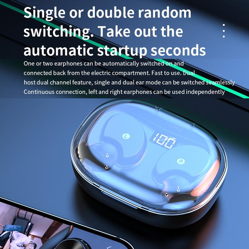 Wireless Earphones with Digital Display & Charging Case – Bluetooth In-Ear, Black