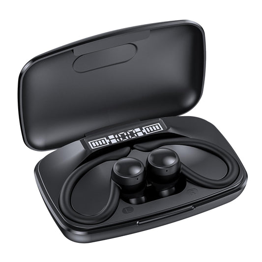 LED Bluetooth Earphones with Noise Reduction & Power Bank Function – Wireless In-Ear, Black