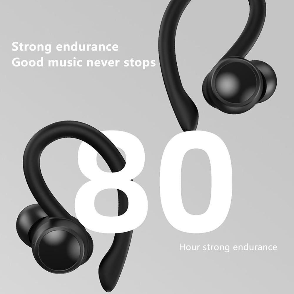 LED Bluetooth Earphones with Noise Reduction & Power Bank Function – Wireless In-Ear, Black