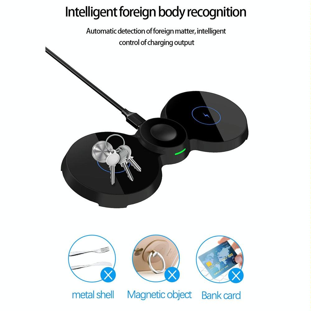 15W 3-in-1 Magnetic Wireless Charger for Phone, Watch & AirPods – Black | Fast Qi Charging Stand