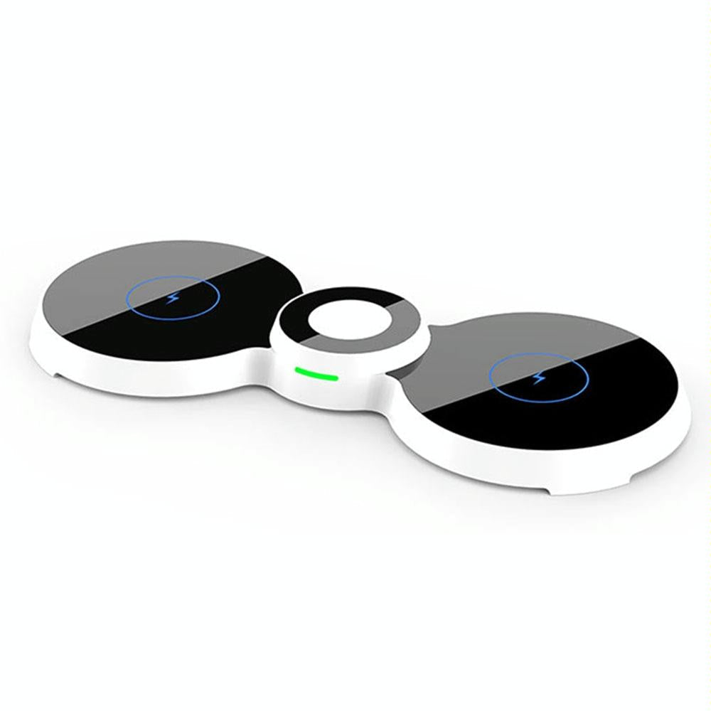 15W 3-in-1 Magnetic Wireless Charger for Phone, Watch & AirPods – Black | Fast Qi Charging Stand
