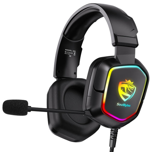 Lightweight Memory Foam Headset with Mic – 2m Cable, Comfortable Fit, Black