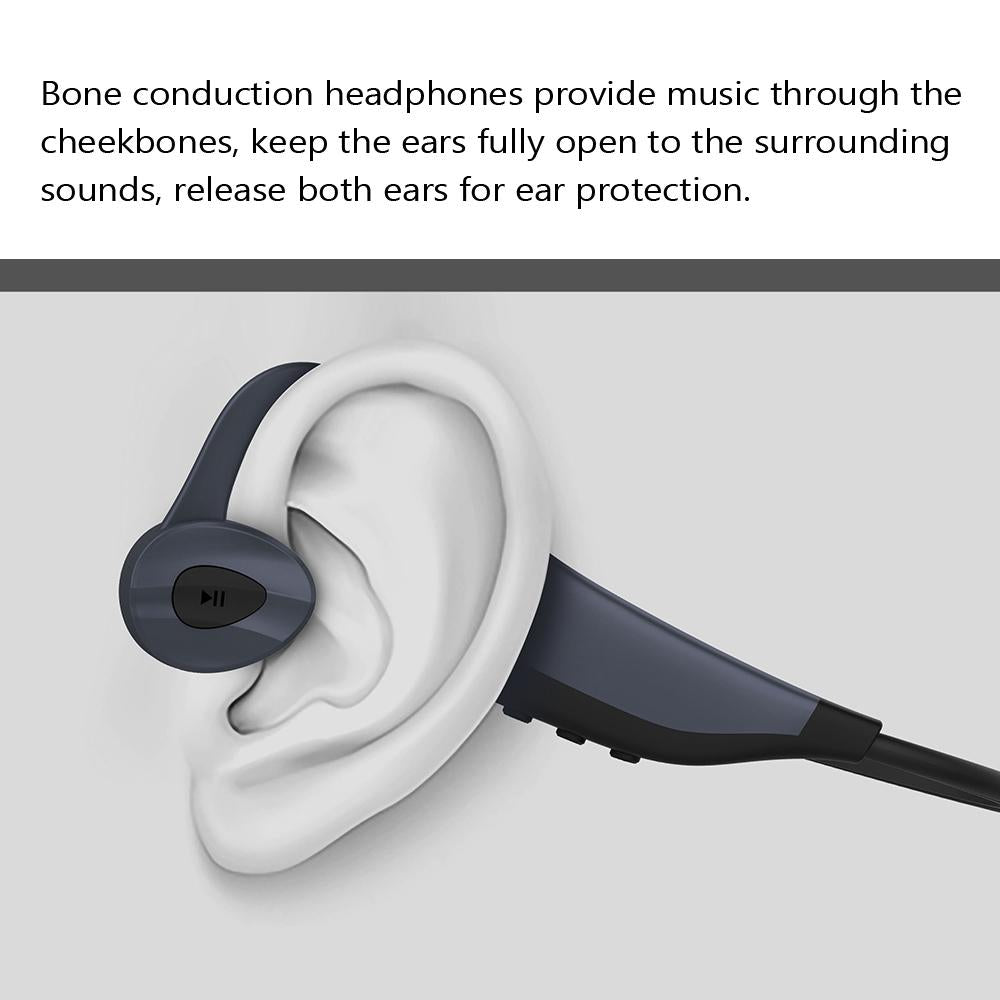 Waterproof K7 Bone Conduction Bluetooth Earphones – 16GB RAM, Deep Bass, Black