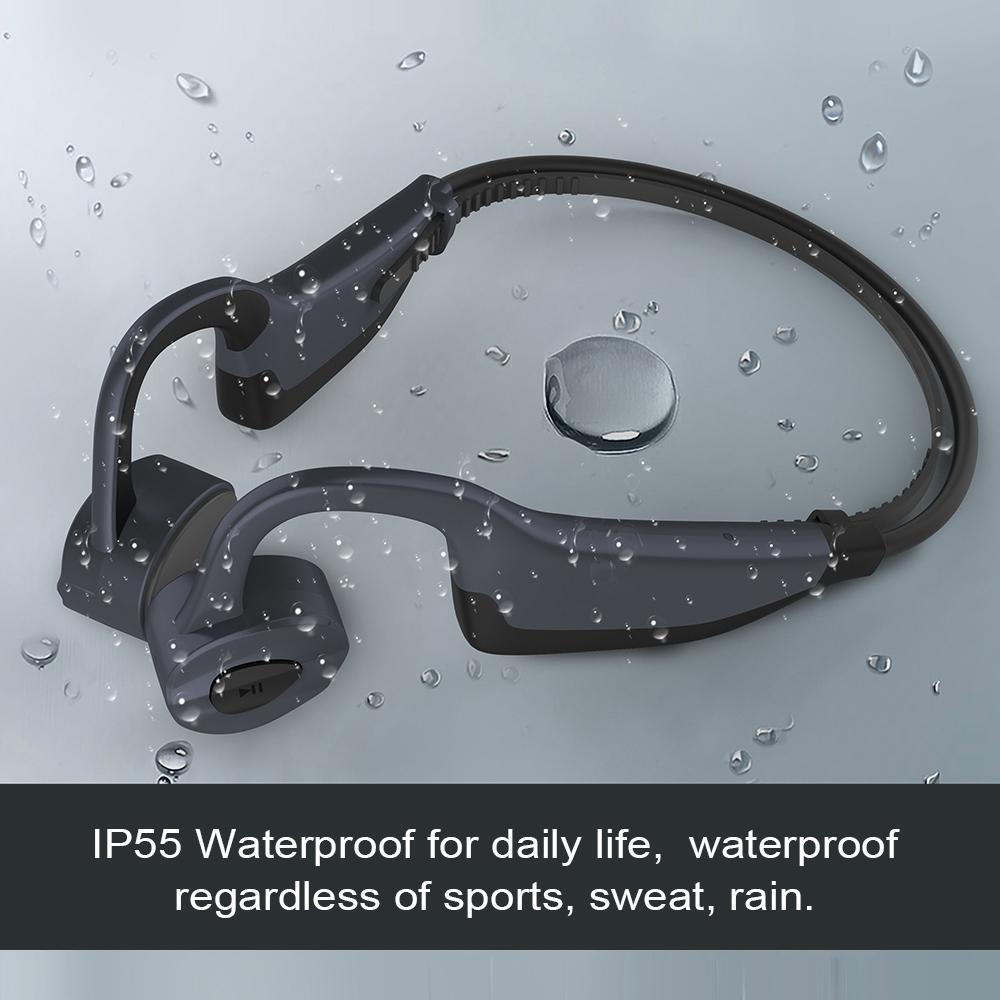 Waterproof K7 Bone Conduction Bluetooth Earphones – 16GB RAM, Deep Bass, Black