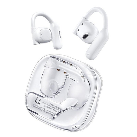 OpenBuds OWS Crystal Air Conduction Bluetooth Earphones – Open-Ear Design, White, Wireless