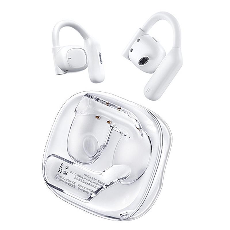 OpenBuds OWS Crystal Air Conduction Bluetooth Earphones – Open-Ear Design, White, Wireless