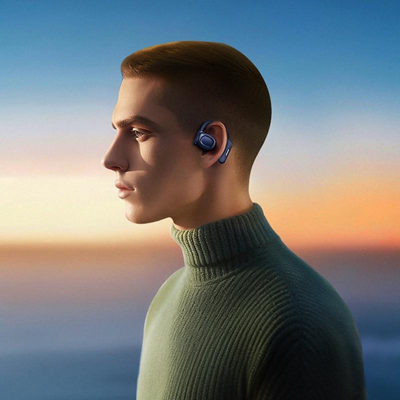 OpenBuds OWS Crystal Air Conduction Bluetooth Earphones – Open-Ear Design, White, Wireless