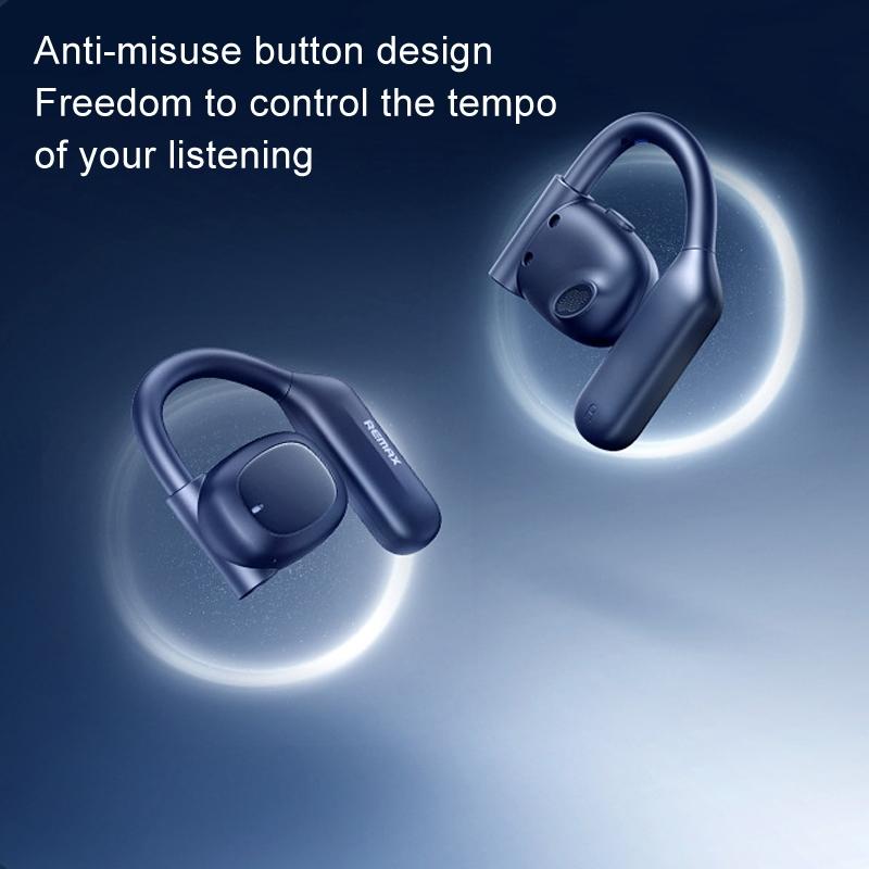 OpenBuds OWS Crystal Air Conduction Bluetooth Earphones – Open-Ear Design, White, Wireless