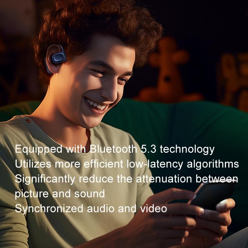 OpenBuds OWS Crystal Air Conduction Bluetooth Earphones – Open-Ear Design, White, Wireless