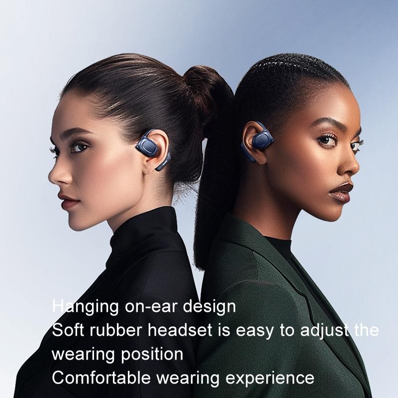 OpenBuds OWS Crystal Air Conduction Bluetooth Earphones – Open-Ear Design, White, Wireless