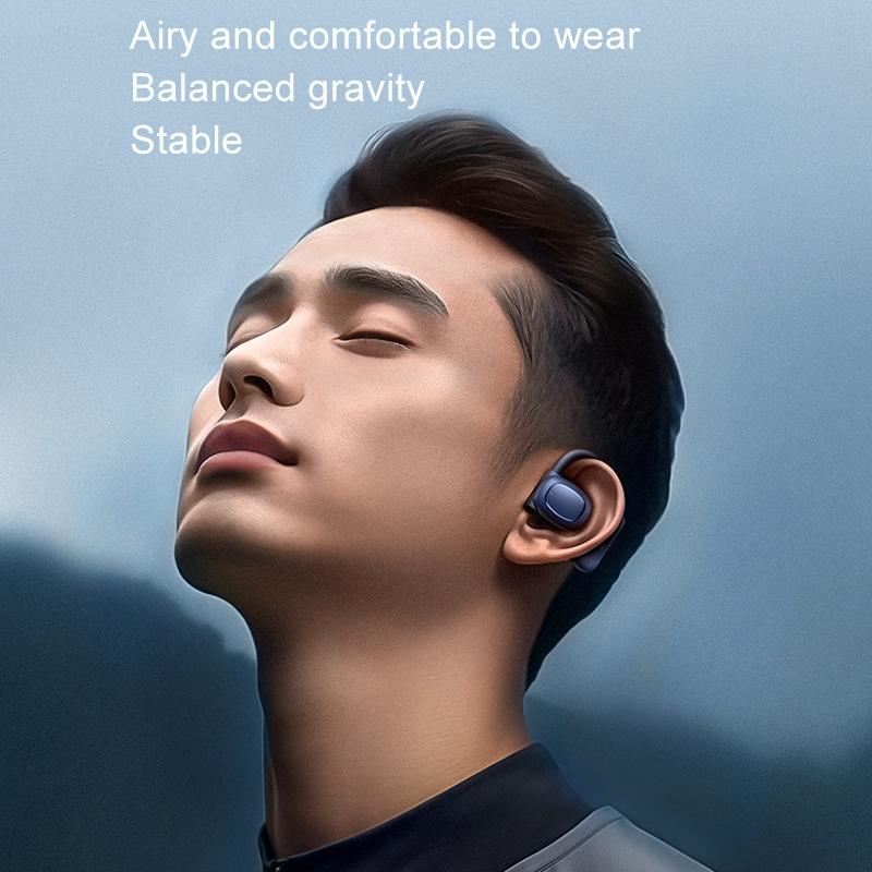 OpenBuds OWS Crystal Air Conduction Bluetooth Earphones – Open-Ear Design, White, Wireless