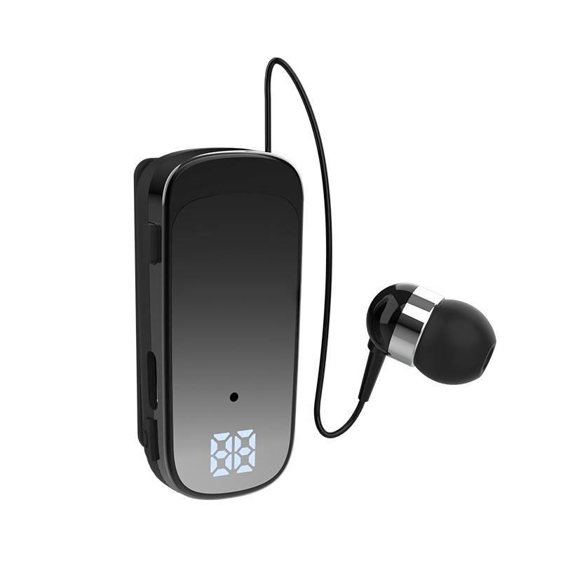 K65 Wireless Business Earbuds – Retractable Cable, Bluetooth Headset with Noise Reduction – Black