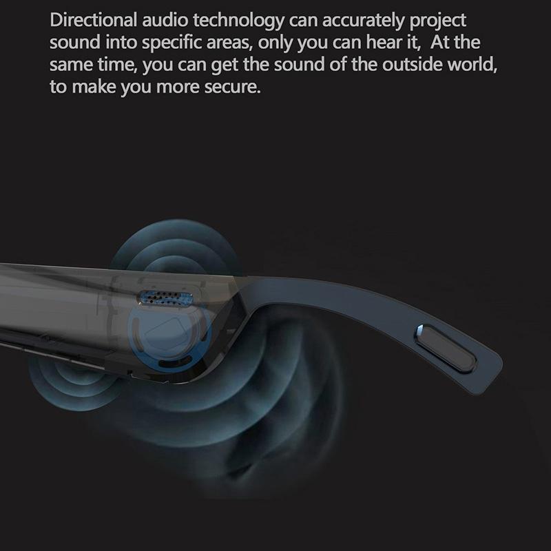 Waterproof Bluetooth Smart Glasses with Mini Binaural Earphones – Hands-Free Calls & Music – Black Sunglasses