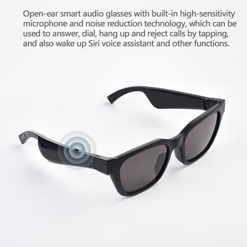 Waterproof Bluetooth Smart Glasses with Mini Binaural Earphones – Hands-Free Calls & Music – Black Sunglasses