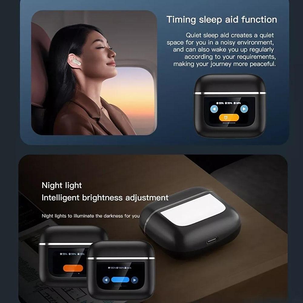Wireless Bluetooth Earphones with Touch Screen & Active Noise Reduction – TWS Hi-Fi Stereo Headset (Black)