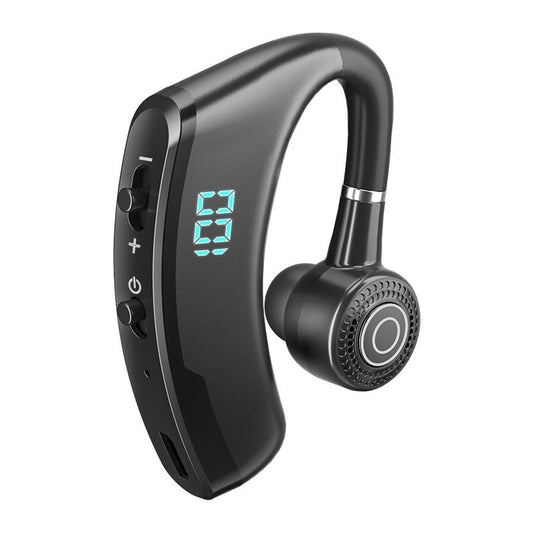 V9S Wireless Single-Ear Earphone with Noise Cancellation & LED Display – Bluetooth Hands-Free Headset (Black)