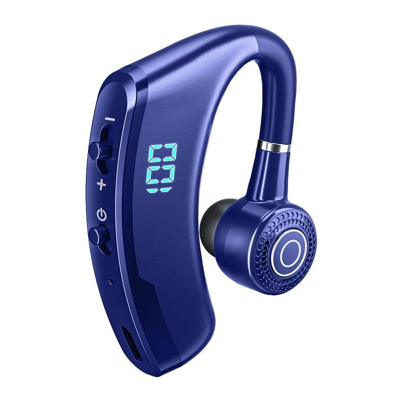 V9S Wireless Single-Ear Earphone with Noise Cancellation & LED Display – Bluetooth Hands-Free Headset (Black)