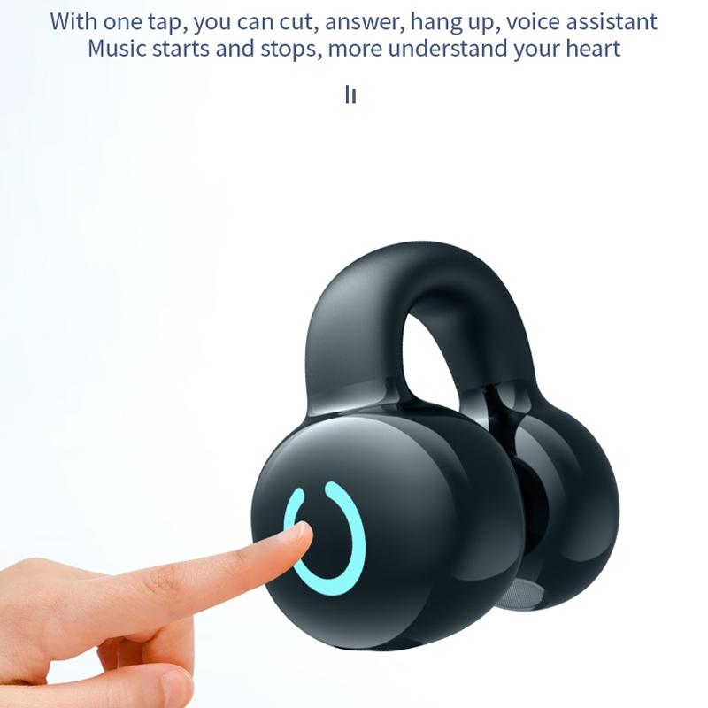 Wireless Bone Conduction Earphone – Single-Ear Clamp Design, Open-Ear Bluetooth Headset (Black)