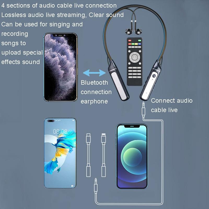 Wireless Sports Bluetooth 5.3 Earphones with Built-in Sound Card – Black