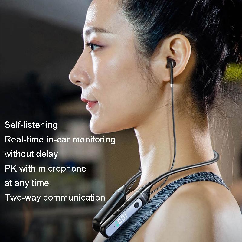 Wireless Sports Bluetooth 5.3 Earphones with Built-in Sound Card – Black