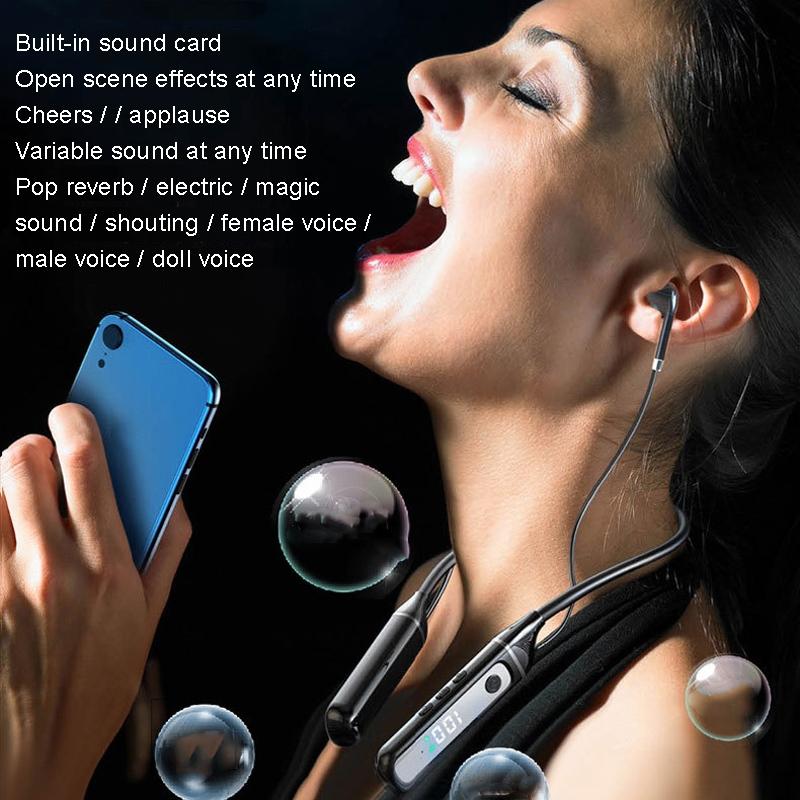 Wireless Sports Bluetooth 5.3 Earphones with Built-in Sound Card – Black