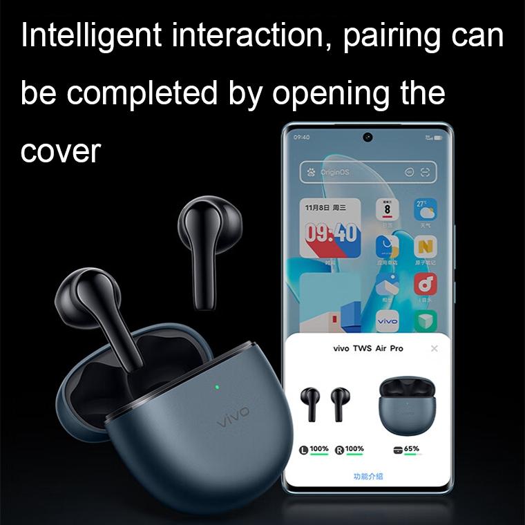 Waterproof TWS Air Pro Bluetooth Earphones – Active Noise Reduction, True Wireless, Blue