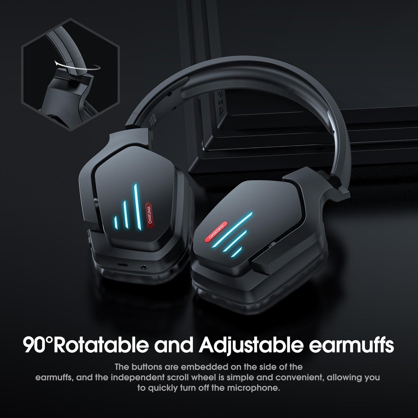 Adjustable Bass Gaming Bluetooth Headset with Mic – Wireless, Noise Cancelling, Comfortable Fit
