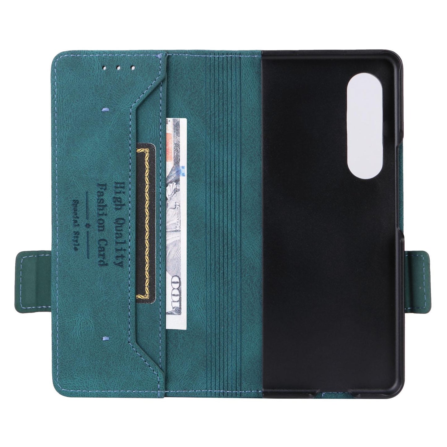 Leather Flip Case with Magnetic Clasp for Samsung Galaxy Z Fold4 5G – Premium Black