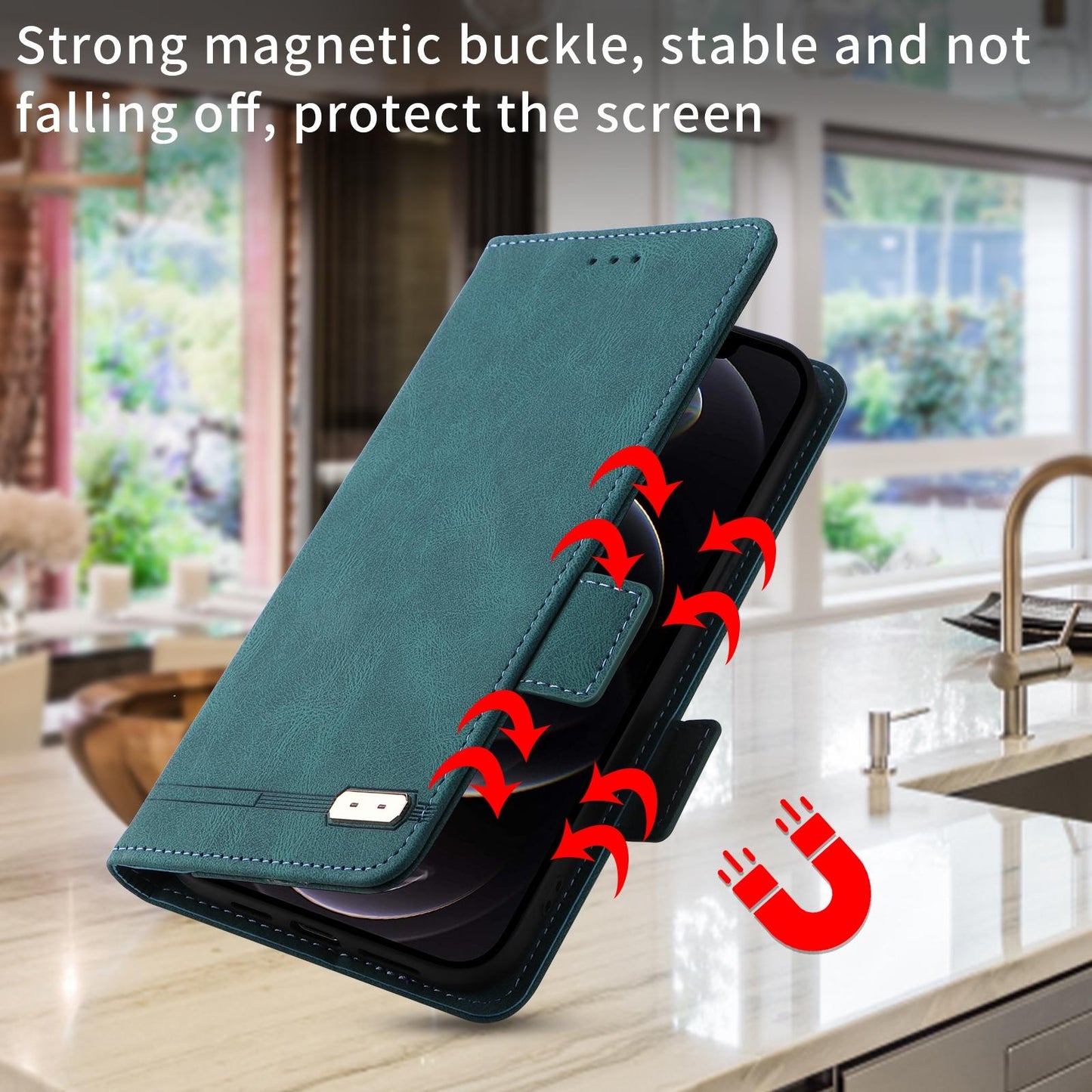 Leather Flip Case with Magnetic Clasp for Samsung Galaxy Z Fold4 5G – Premium Black