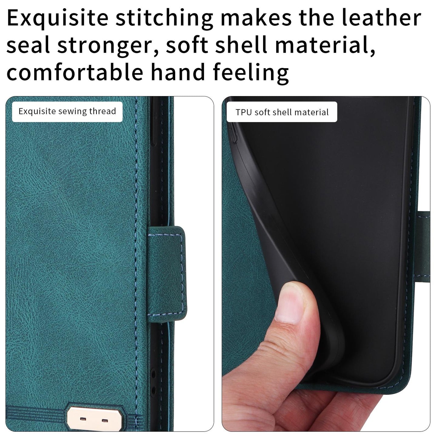 Leather Flip Case with Magnetic Clasp for Samsung Galaxy Z Fold4 5G – Premium Black