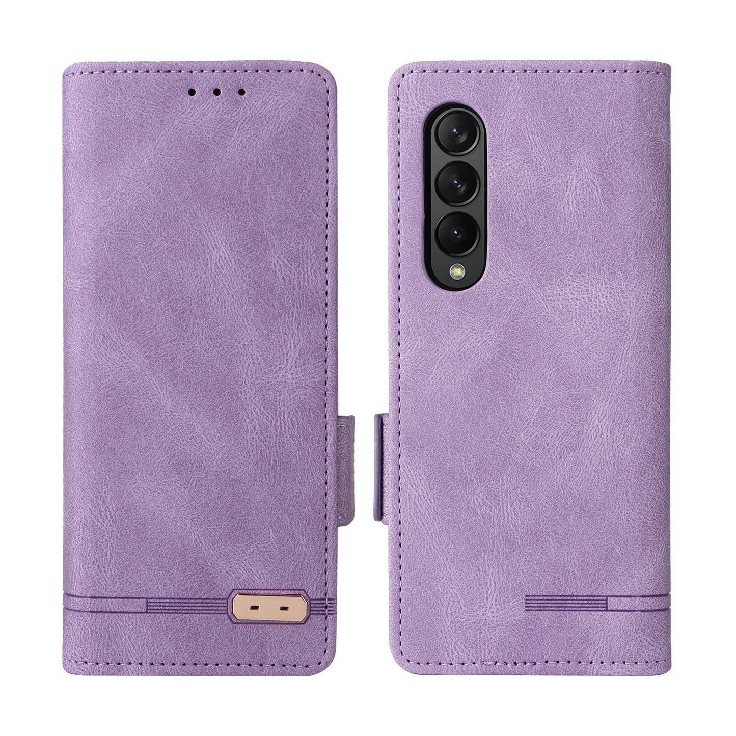 Leather Flip Case with Magnetic Clasp for Samsung Galaxy Z Fold4 5G – Premium Black