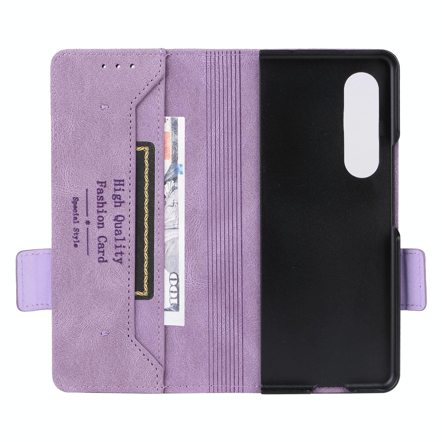 Leather Flip Case with Magnetic Clasp for Samsung Galaxy Z Fold4 5G – Premium Black