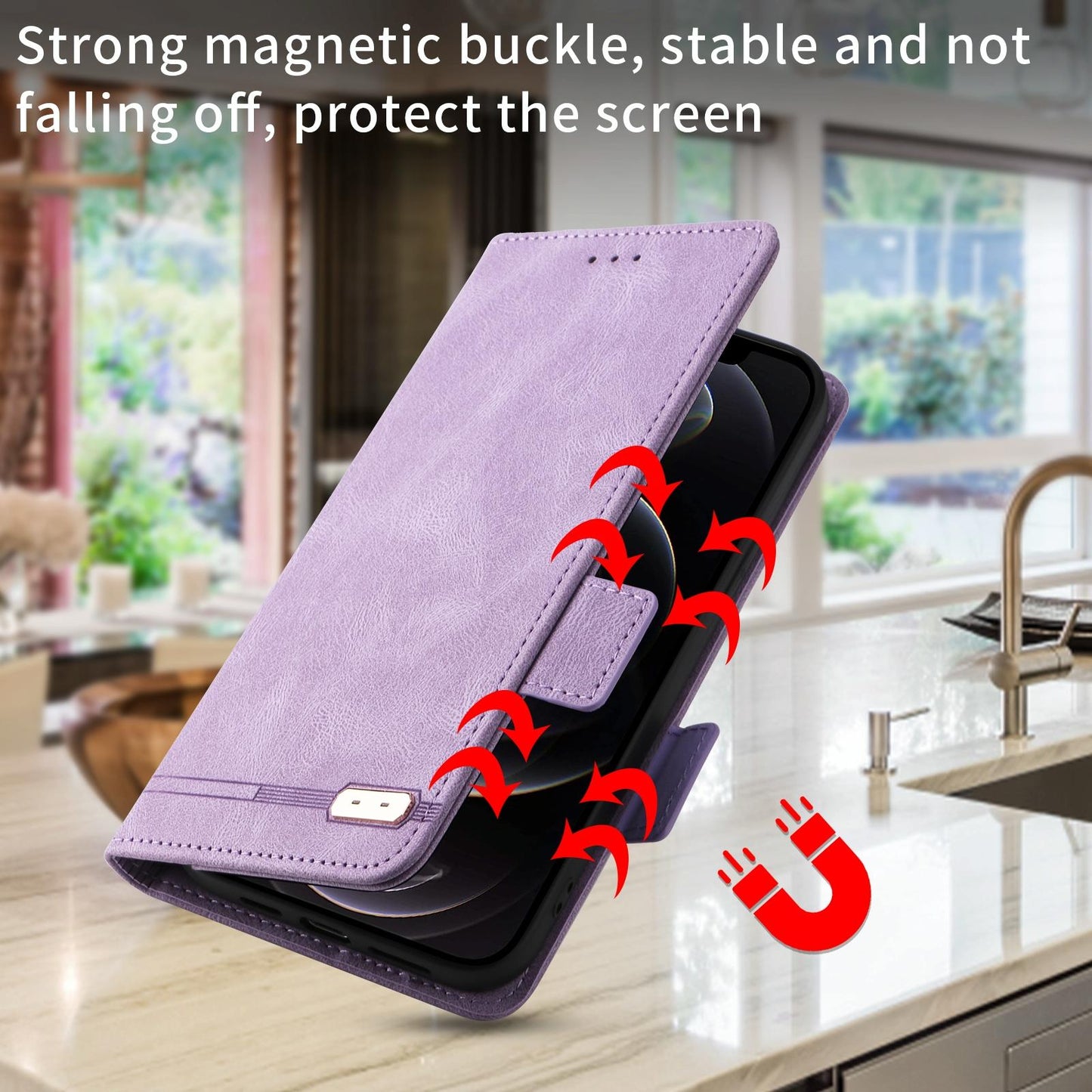Leather Flip Case with Magnetic Clasp for Samsung Galaxy Z Fold4 5G – Premium Black