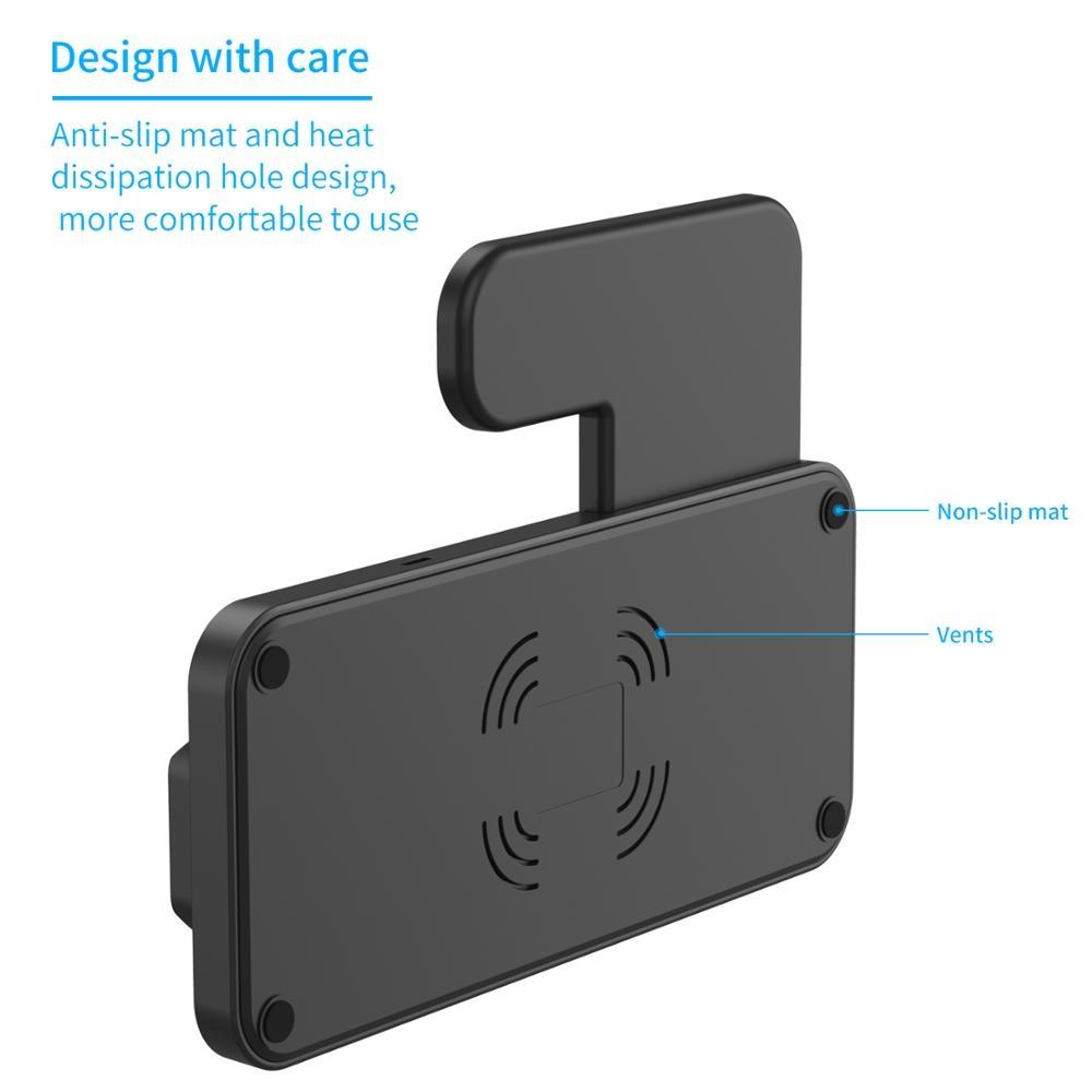 Foldable 4-in-1 Wireless Charging Station for Mobile Devices – Fast Charger Stand – Black