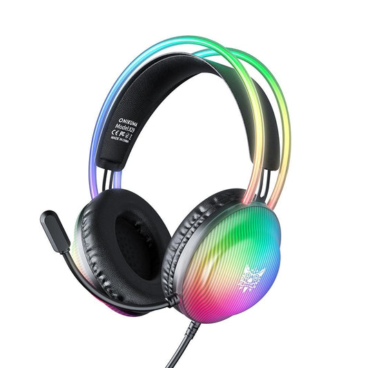RGB Wired Gaming Headset – 2.2M Cable, Black, Noise Cancelling Mic, Surround Sound, Comfortable Fit